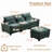 {New Arrived} 99.50 Inch 3-Seater Chenille Modular Sofa Set with Movable Ottoman,Free Combination-89612769