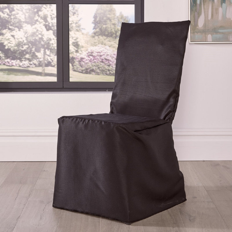 Wolken Box Cushion Dining Chair Slipcover, Black