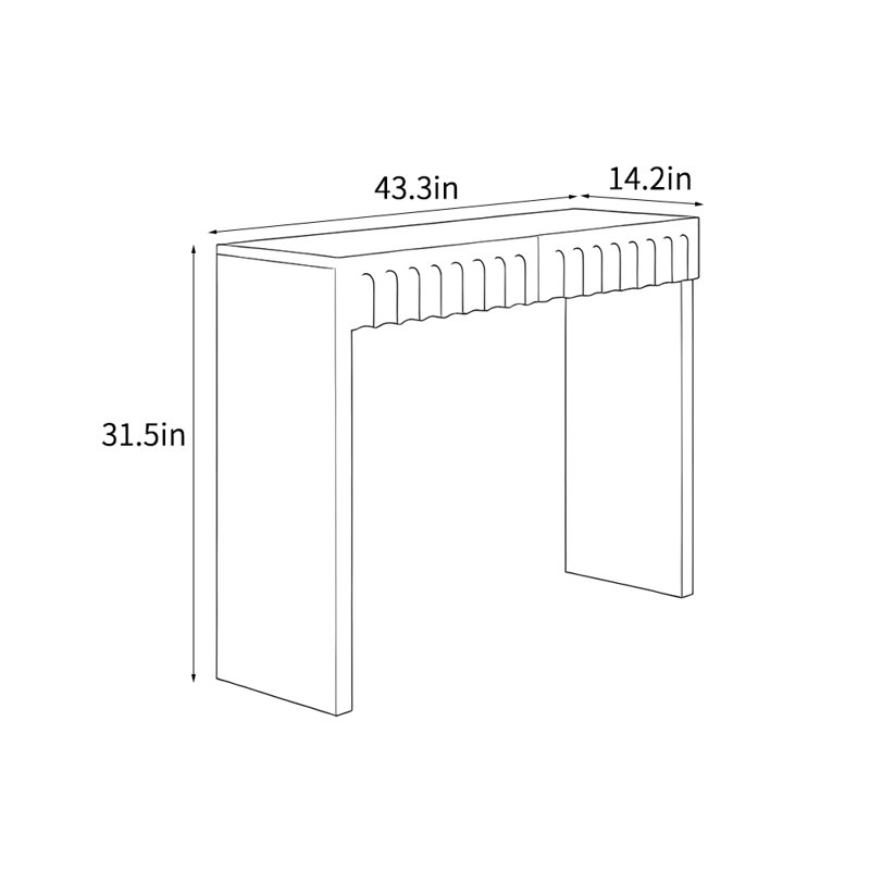 Console style américain style campagne noire, H 31,5 po x l 43,3 po x P 14,2 po