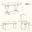 Ensemble de salle à manger moderne 6 pièces avec plateau en placage de marbre, pieds en forme de V, 4 chaises et banc (blanc)