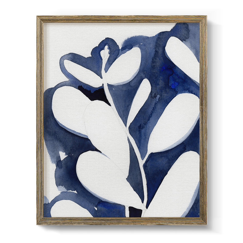 " Blue Eucalyptus II ", 37.5" H x 27.5" W x 1" D, Walnut Framed Canvas, No Mat