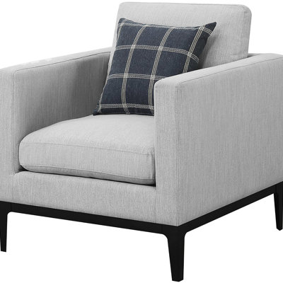 Elegant Grey Chair With Foam Filling - Ensures Long-Term Comfort Cozy Armchair Adds Warmth And To Your Space