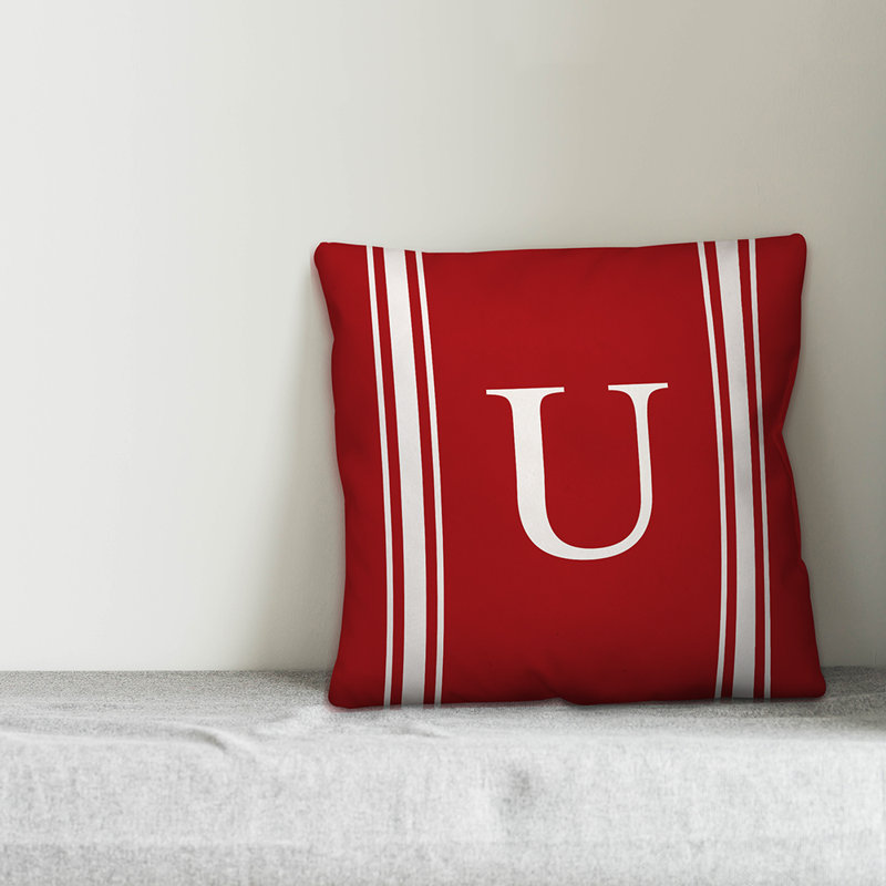 Striped Throw Pillow, U, Red
