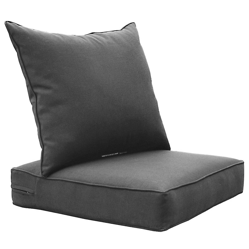 Outdoor/Indoor Chair Cushion Set, Deep Seat Patio Furniture Replacement Cushions, Gray