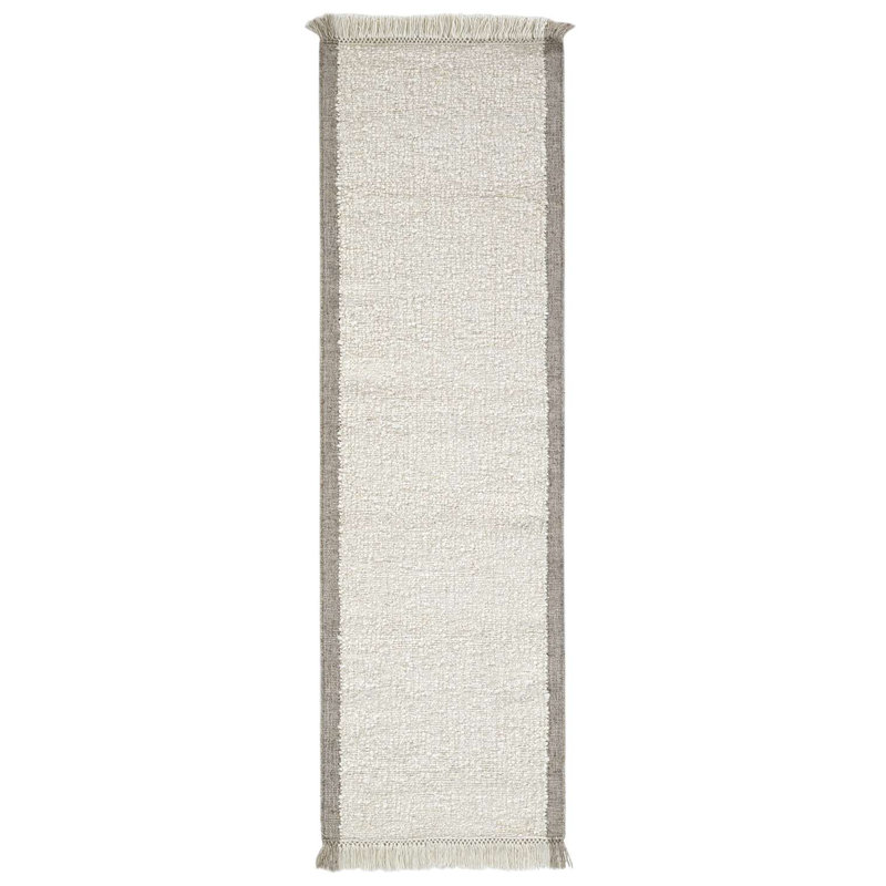 Flatweave Wool/Cotton Area Rug in Ivory, Runner 2'6" x 8'