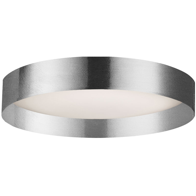 Plafonnier encastré Metije - 14 W - Abat-jour en métal, Chrome poli, 15 po de diamètre