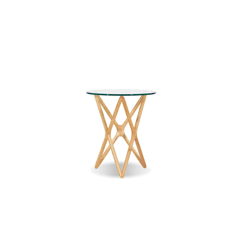 Table de bout en frêne naturel Quasar, teinture naturelle, H 22 po x l 18 po x P 18 po