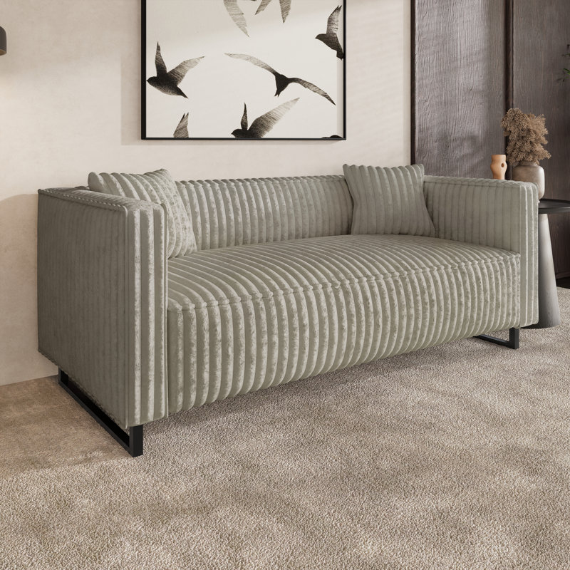 Canapé en velours beige, Beige