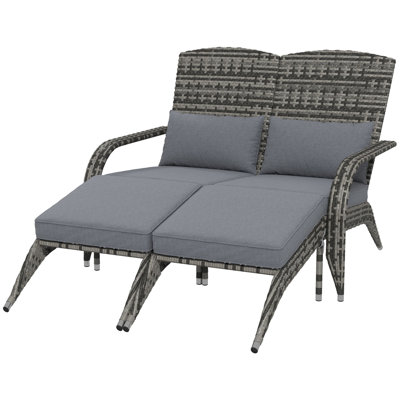 Mixed Gray Outdoor High-Back Chair
