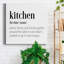 «Kitchen Définition», art textuel sur toile tendue-1756407060