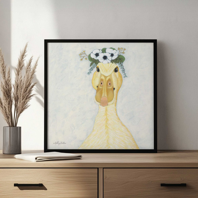 Daisy Duck by Ashley Justice Art Print, 30 W x 30 H, Silver, Framed Print