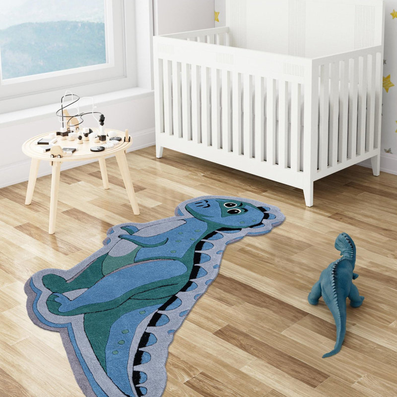 Tapis en laine Unique Loom Dino Playtime, Nouveauté 1 pi 7 po x 3 pi 7 po