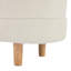  Elegant Upholstered Fabric Storage Ottoman with Wood Legs, Bedroom and Living Room Bench, White