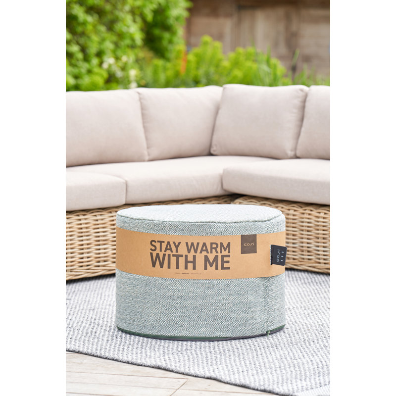 Cosipouf 60cm Wide Round Chevron Pouf Ottoman, Green