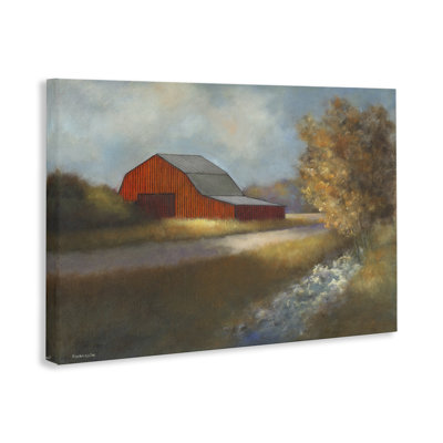 Art traditionnel sur toile en forme de grange rouge traditionnelle par David Swanagin