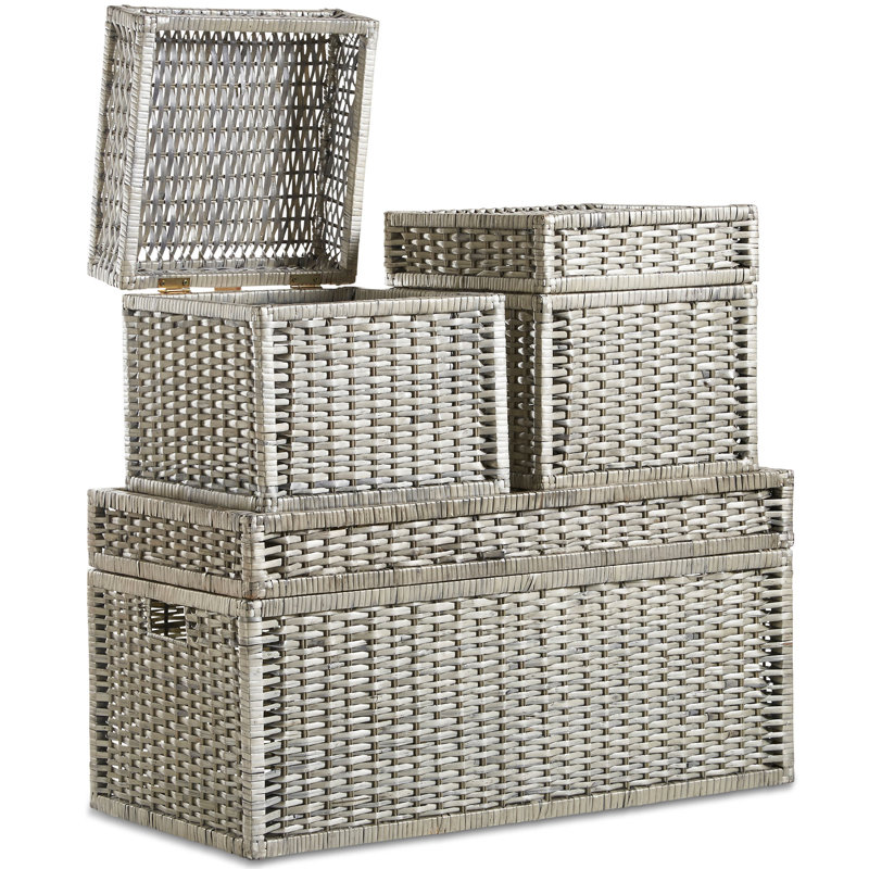 3 Piece Wicker Trunk Set