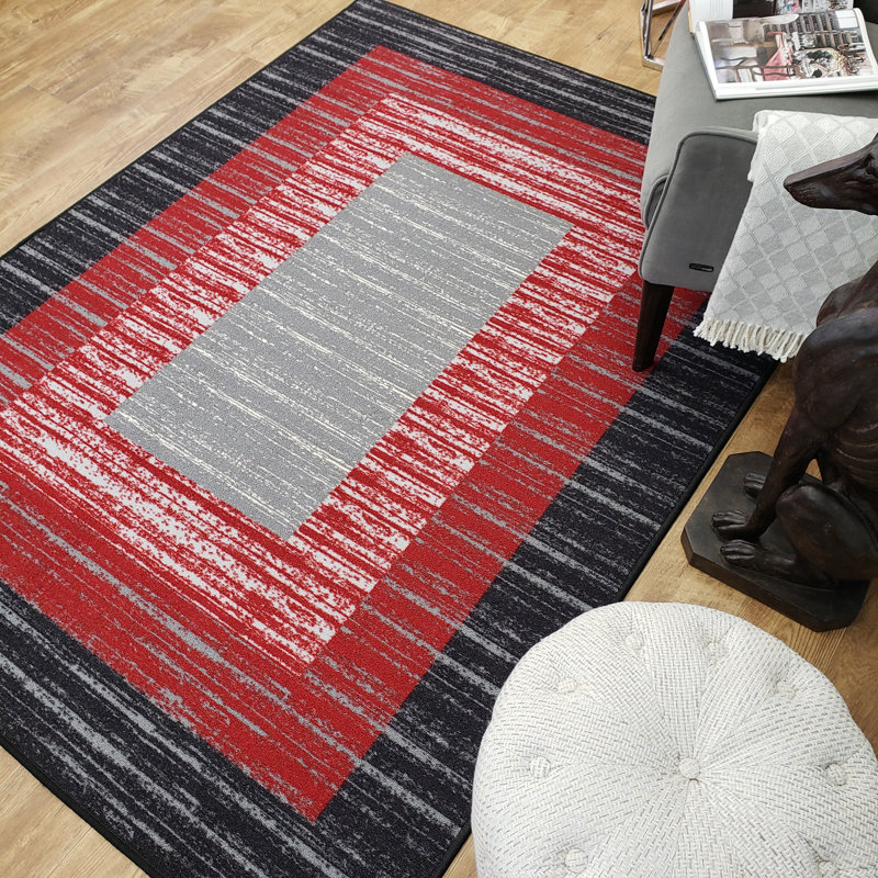 Zlatkus Striped Indoor Rug, Rectangle 5' x 6'6"