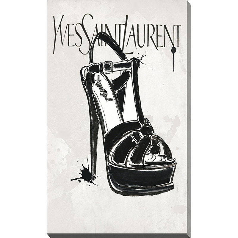 « yves saint laurent », impression, H 30 po x l 18 po x P 1 po, Toile tendue