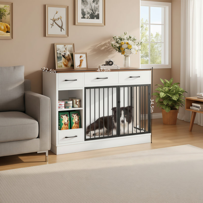 La conception à double porte, avec une cloison réglable, peut accueillir de 1 à 2 chiens de taille petite à moyenne, facilitant l'entrée et la sortie.