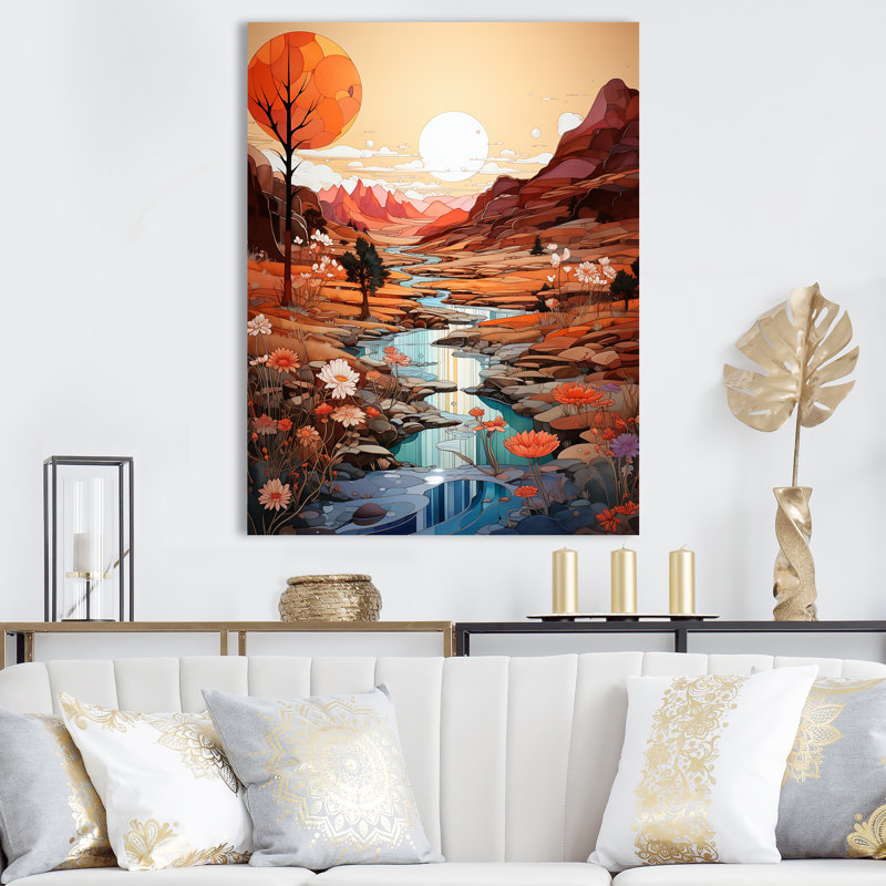 «Native Navajo Landscape» sur toile, Toile tendue, H 44 po x l 34 po
