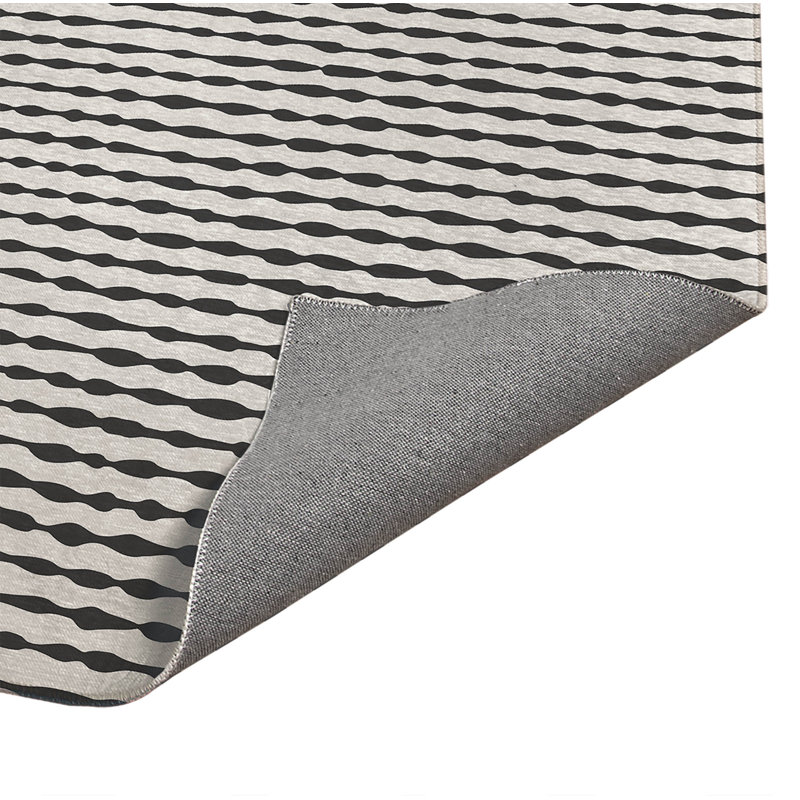 Tapis de cuisine antidérapant Play Way, Rectangle 5 pi x 7 pi, Ivoire/gris anthracite