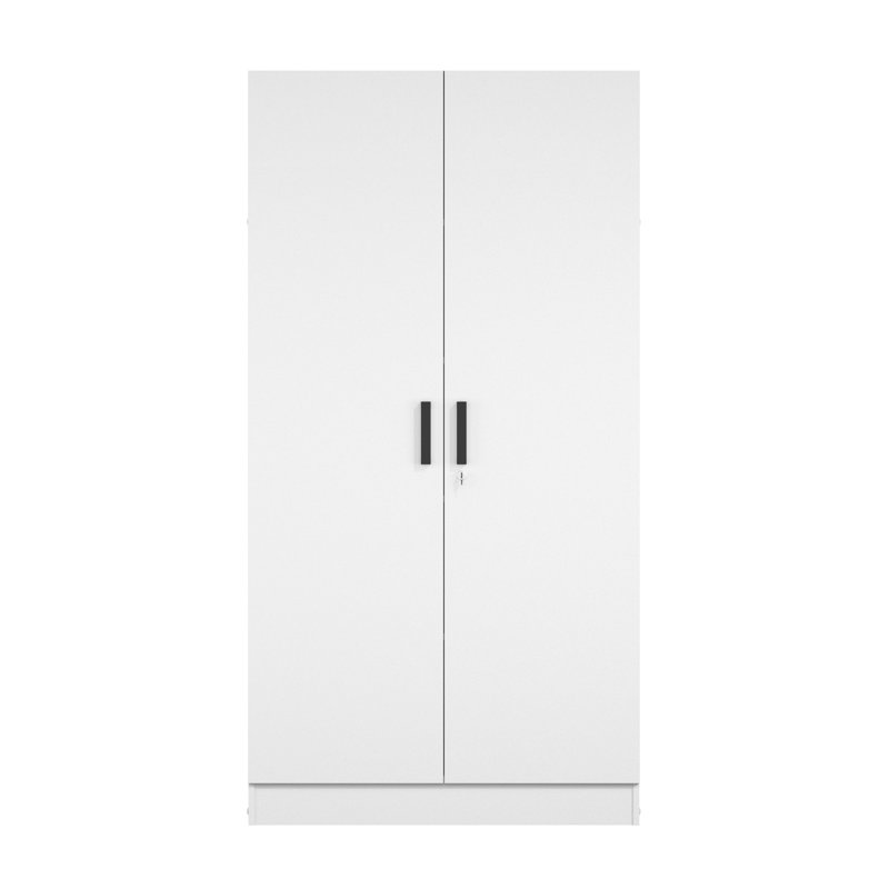 Lacandis 72" High  Large Armoire 2 Door  Hanging and Shelves Wardrobe, White