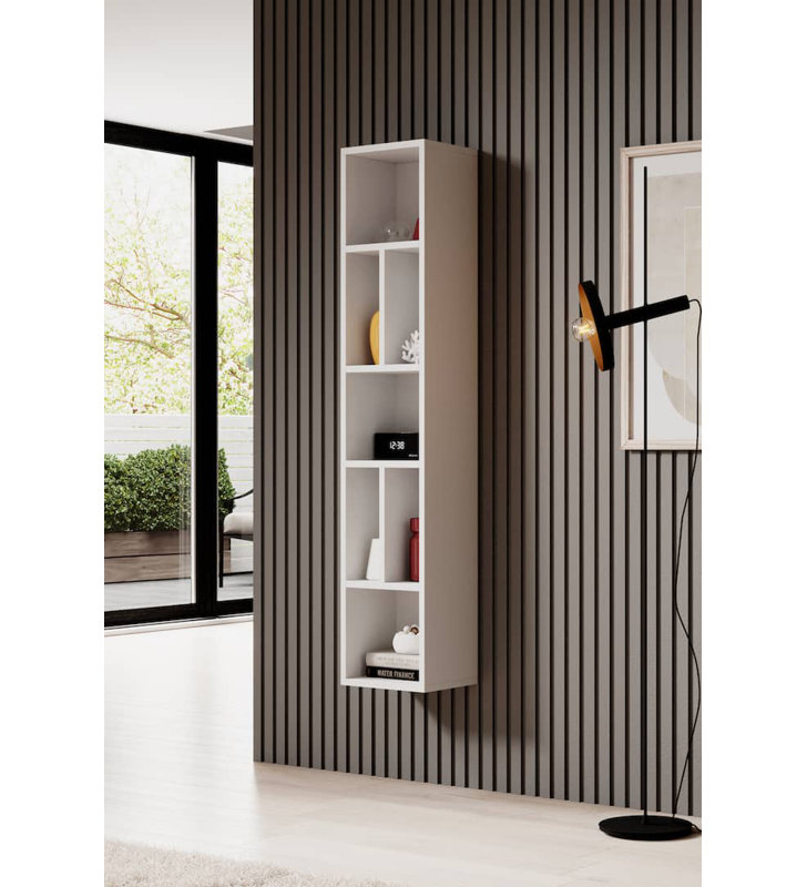 Toledo 159cm H x 32cm W Standard Bookcase, White