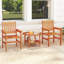 Ensemble de 2 chaises de salle à manger d'extérieur en bois avec dossier incliné
