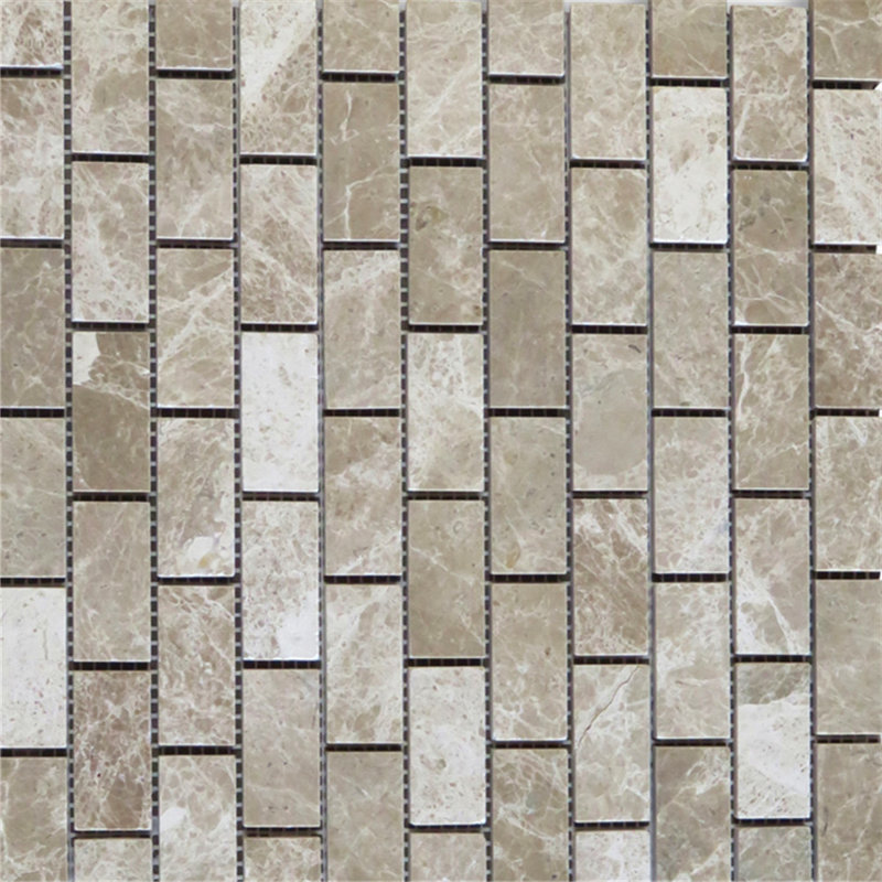 Emperador Light Marble 12" x 12" Mosaic Wall & Floor Tile