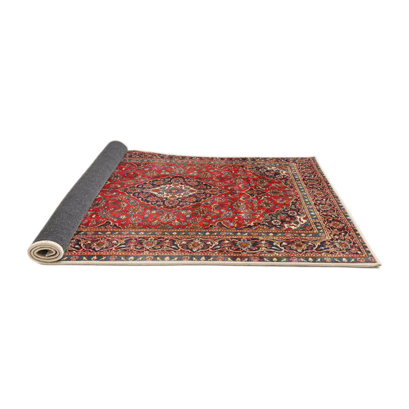 Tapis traditionnel mehroon/noir/crème, Rond 4 pi