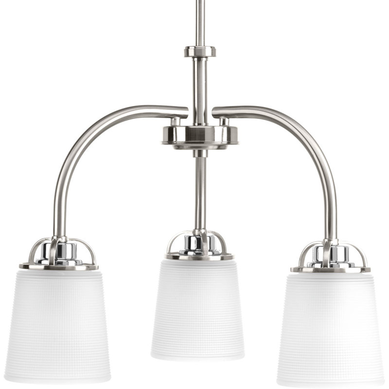 Lustre classique/traditionnel ombré 3 lumières Seydou, Nickel brossé