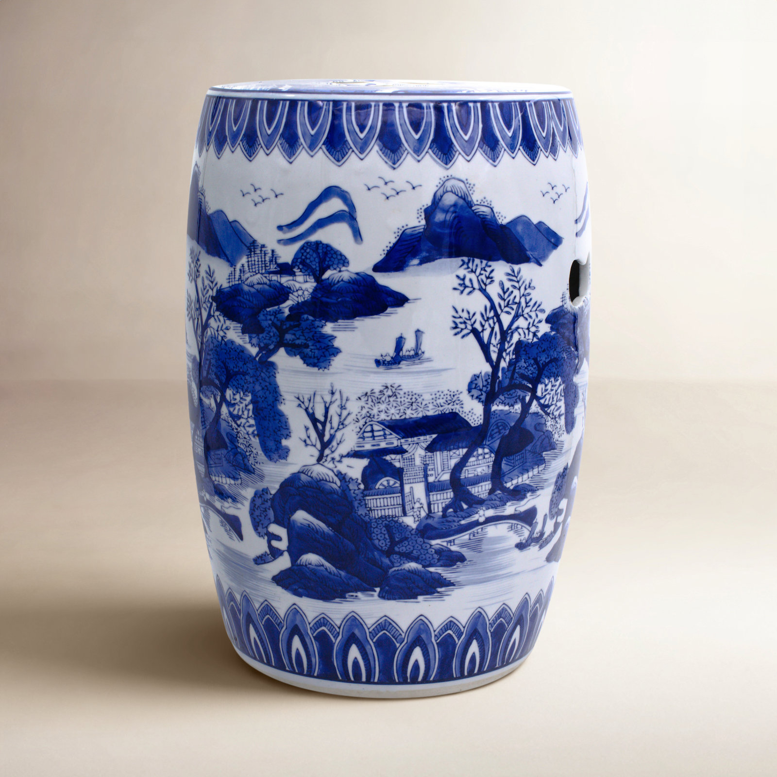 Blue Garden Accent Stool