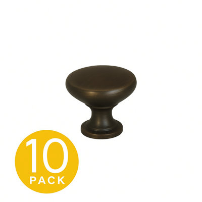 1-1/4 in. Modern Vintage Bronze Cabinet Knob (10-Pack)