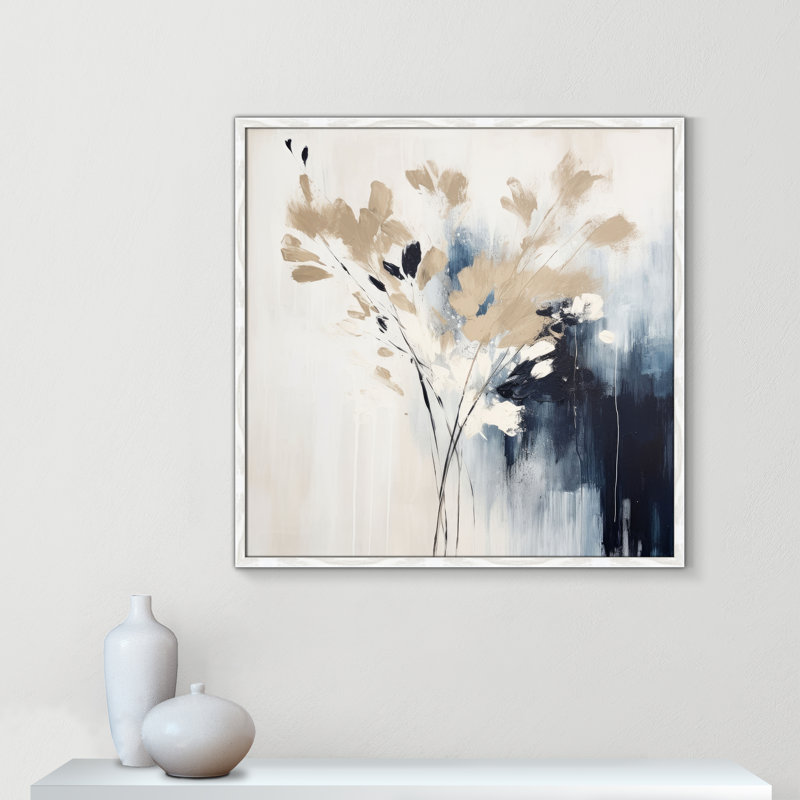 «Bliue Earthly Neutralité II» par Irena Orlov, L 32 po x H 32 po, Impression encadrée, White Woodgrain