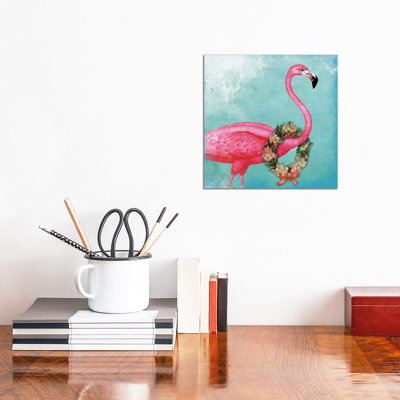 Christmas Flamingo by Jace Grey - Wrapped Canvas Print