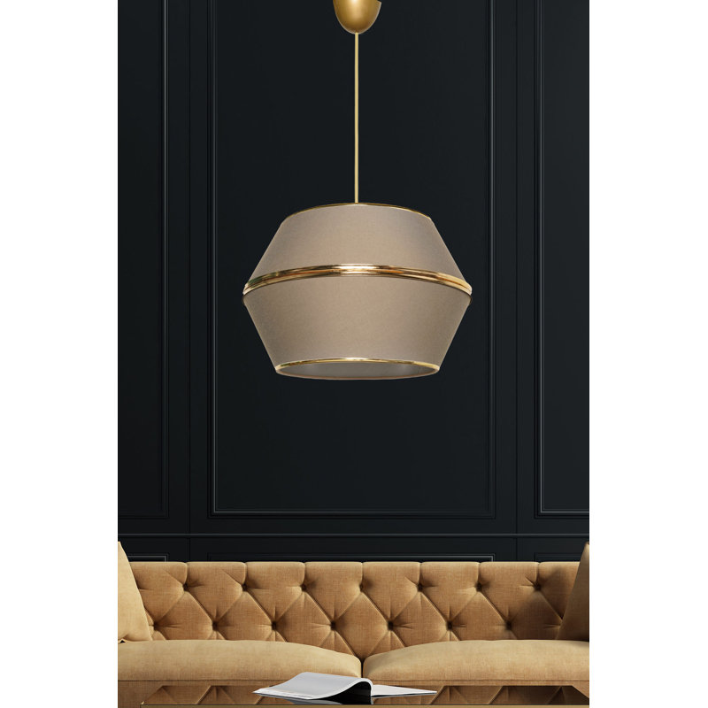 Luminaire suspendu géométrique 1 lumière Breccan, Beige
