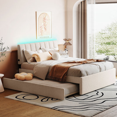 Lit plateforme tapissier Teddy