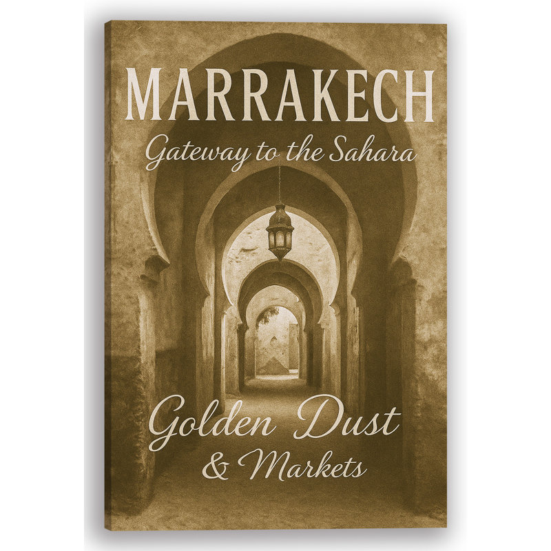 "MARRAKECH - Gateway to the Sahara", art mural sur toile, H 36 po x l 24 po