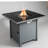 30" W Steel Outdoor Fire Pit Table 25" H, Gray Modern Look, Gas Tank, Push Button Ignition, Heat Smoked Glass, Year-round Exterior Useable H W, Style, Gas, Suitable For Use