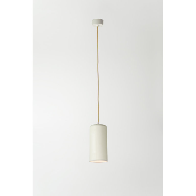 Be.pop 1 - Light Cylinder Pendant, White, Beige