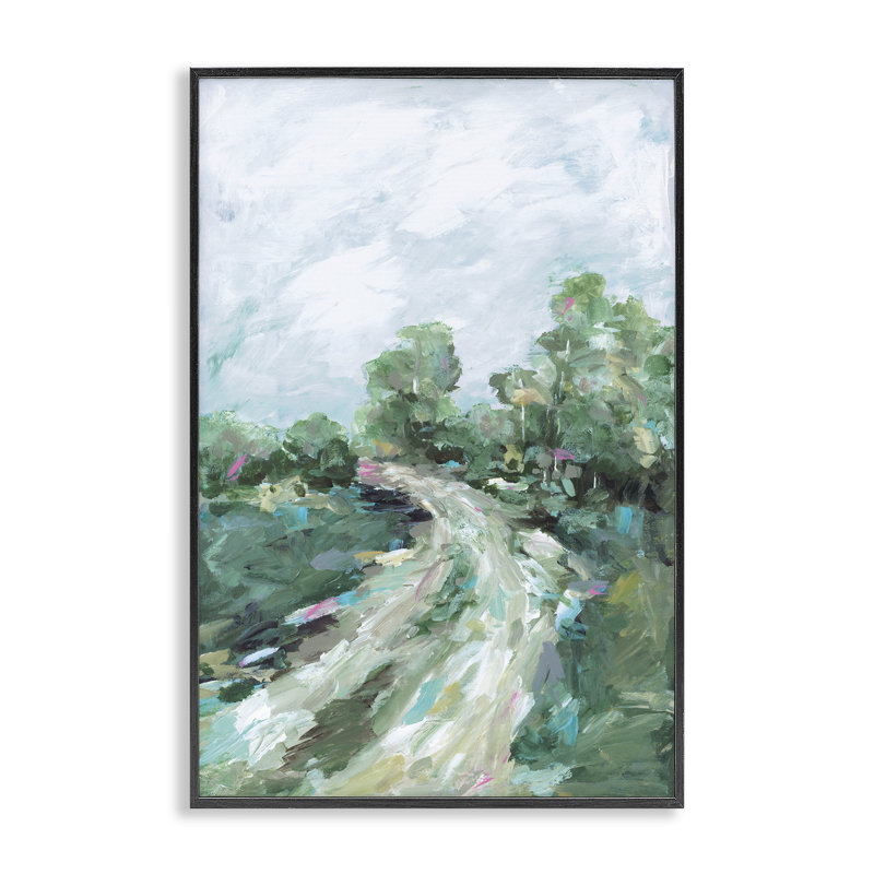 «On My Way Abstract Path», dessin de Wani Pasion, H 18 po x l 12 po, Giclée encadrée noir minuit
