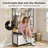 Hall Tree with Bench and Shoe Storage, Entryway Coat Rack with 4 Hooks, Flip Shoe Cabinet and Side Shelves, 39.4" W, White-770345528
