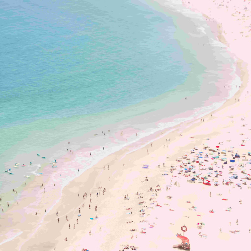 Plage bleu turquoise - peinture sur toile tendue, H 12 po x l 12 po, Non, Toile tendue