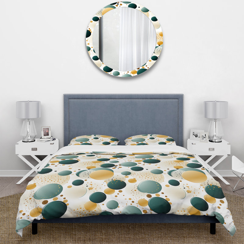 Ensemble de housse de couette à pois Urban Oasis, Housse de couette pour grand lit et 2 taies décor