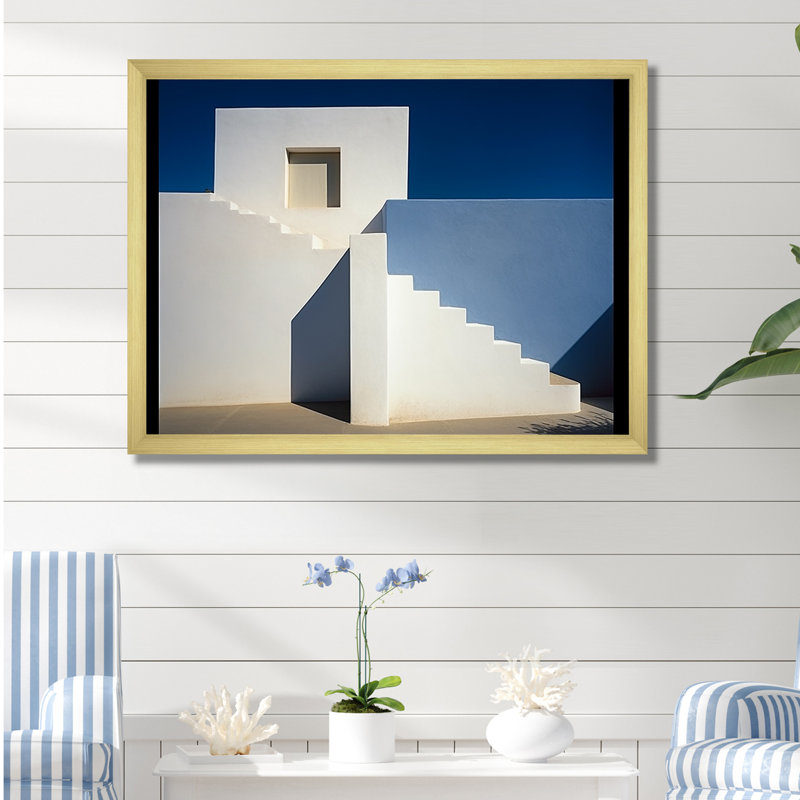 Balmain - Décoration murale plage et océan, H 16 po x l 32 po x P 1 po, Cadre doré simple