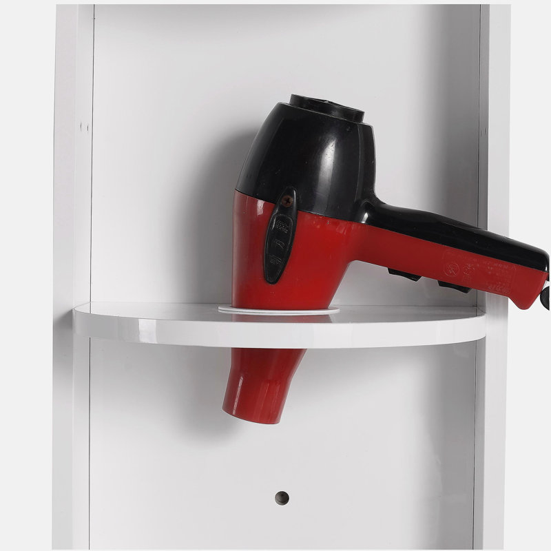 12" Bathroom Wall-Mounted Storage Rack, White
