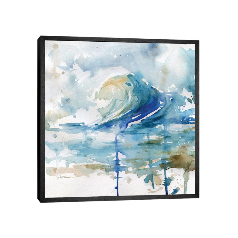 Malibu Surf II by Carol Robinson - Painting on Canvas, 93.98 cm H x 93.98 cm W, Black Framed