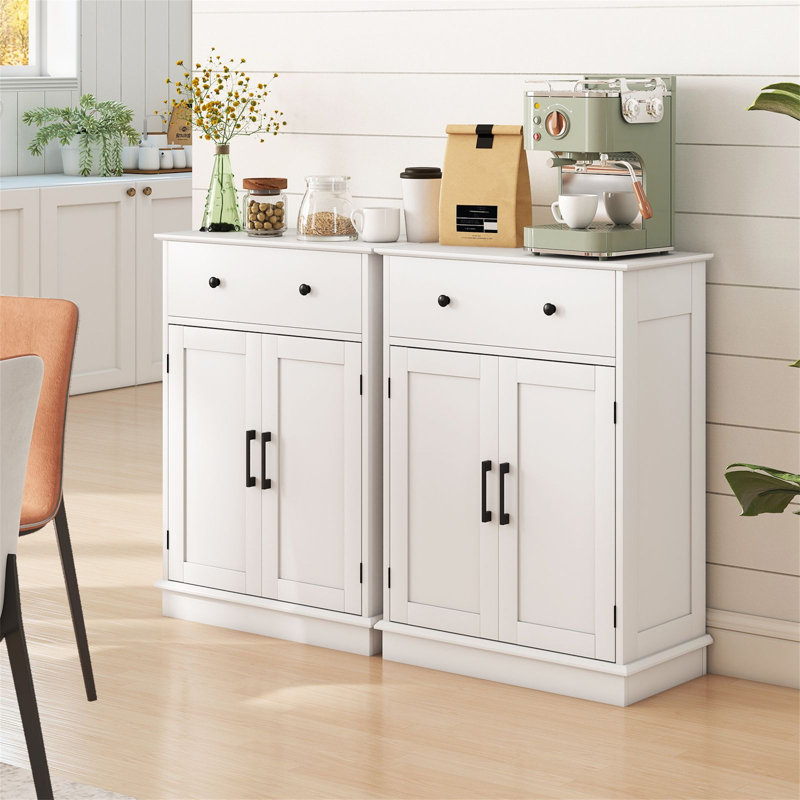 Freestanding Bathroom Cabinet, White/Black