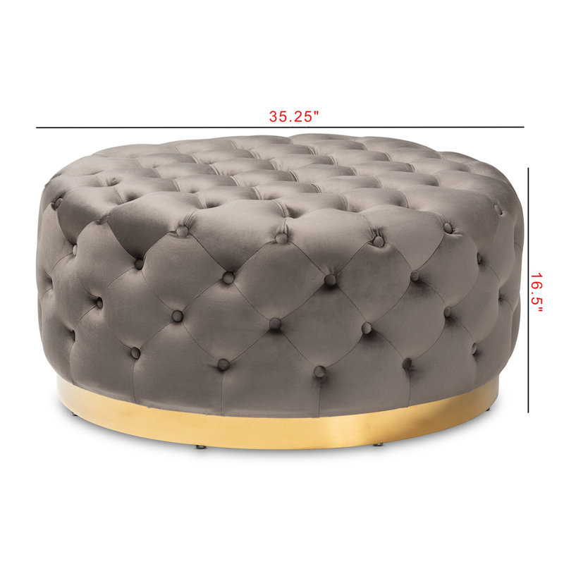 Izic Upholstered Ottoman, Gray