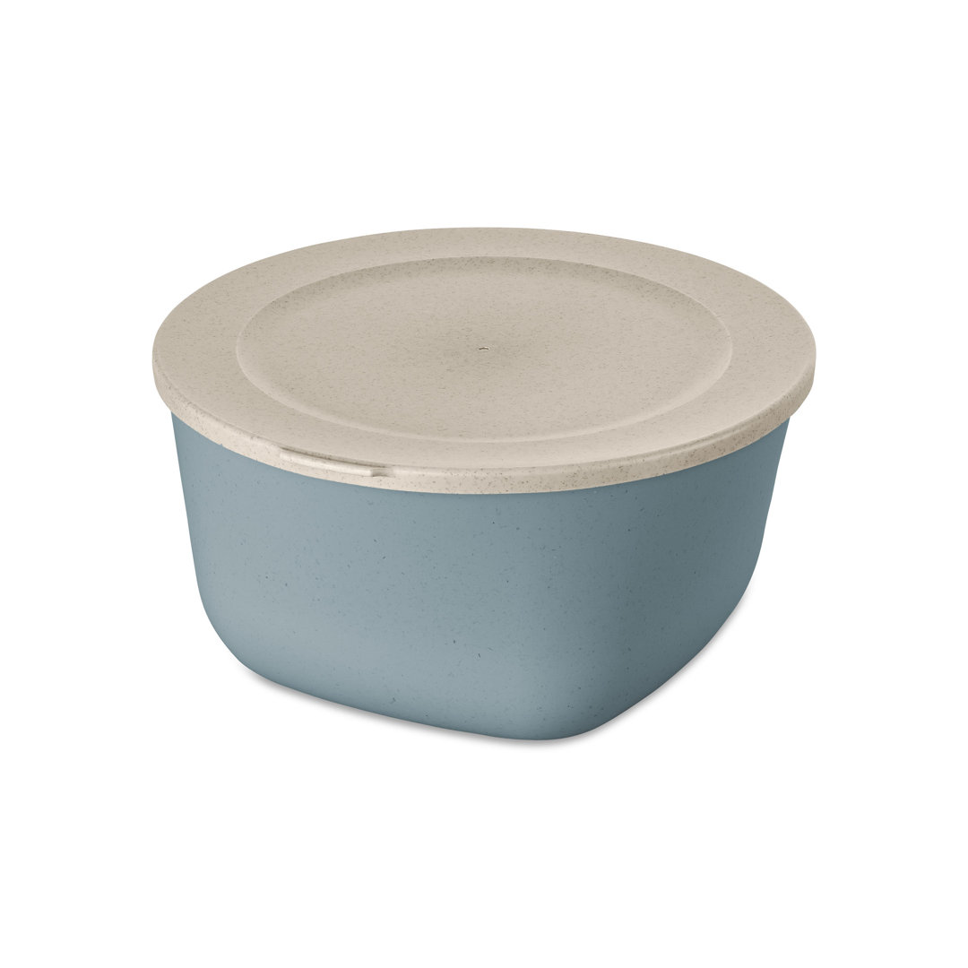 Koziol Connect Box 4 mit Deckel, Biozirkulärer Kunststoff, Nature Flower Blue, 4 L, 7872716